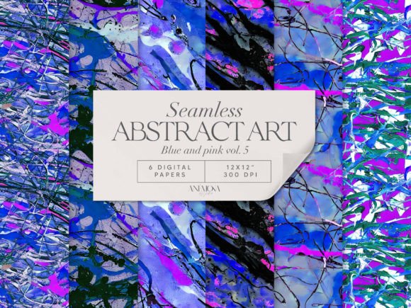 Download Blue and Pink Abstract Art Paper Pack - Blue and pink Collection