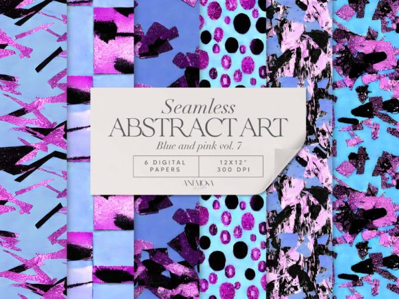 Download Blue and Pink Abstract Art Paper Pack - Blue and pink Collection