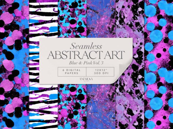Download Blue and Pink Abstract Art Paper Pack - Blue and pink Collection
