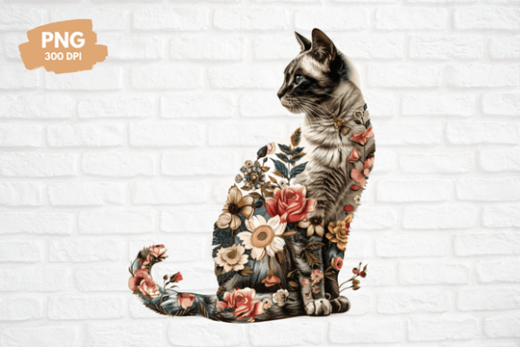 Download Floral Cat Clipart - Premium Resources