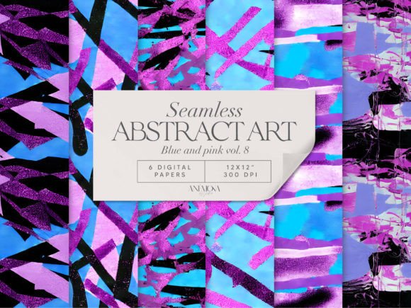 Download Blue and Pink Abstract Art Paper Pack - Blue and pink Collection