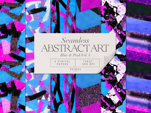 Download Blue and Pink Paper Pack Abstract Art - Blue and pink Collection