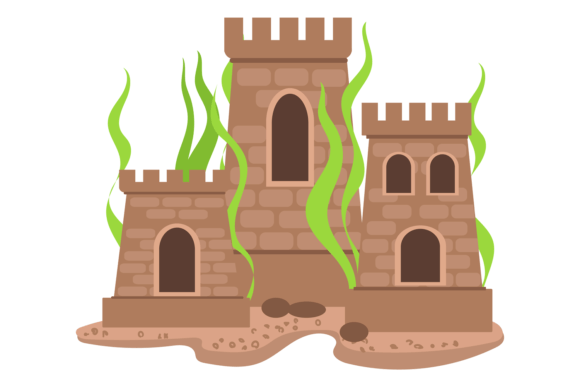 Download Underwater Castle Cartoon Icon. Aquarium - Premium Bundle