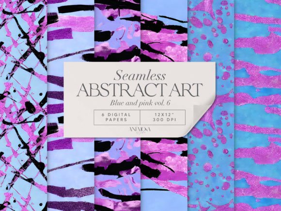 Download Blue and Pink Abstract Art Paper Pack - Blue and pink Collection